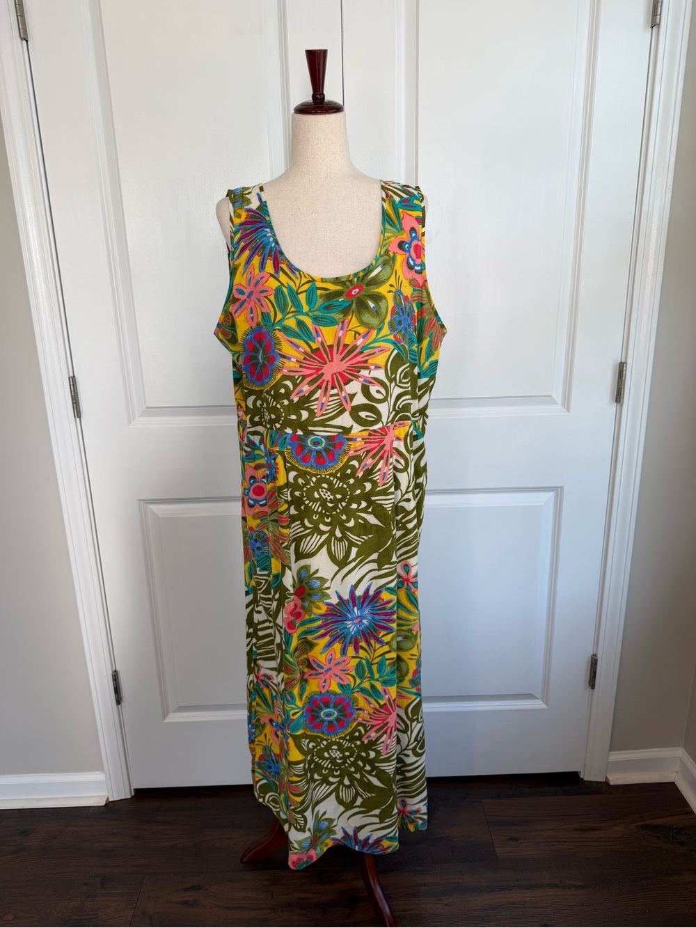 Jams World Women’s Hawaiian Jubilee Print Sleeveless Maxi Dress Size XXL